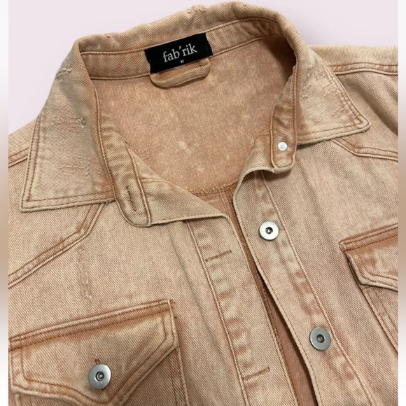 Fab’rik Faded Orange Denim Jacket Size Medium - Picture 1 of 5